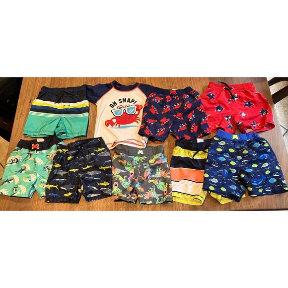 Boys Swim Trunks Rash Guard Lot 18M, 18-24M, Swiggles, Old Navy, Cat & Jack - Picture 1 of 12